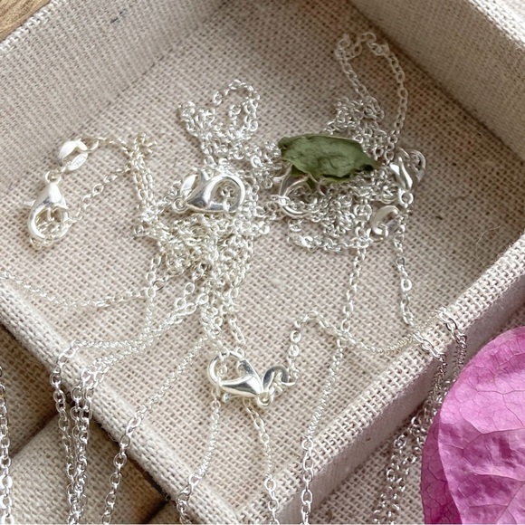 Pendant sterling silver gemstone drops delicate chunky necklace - Picture 2 of 8